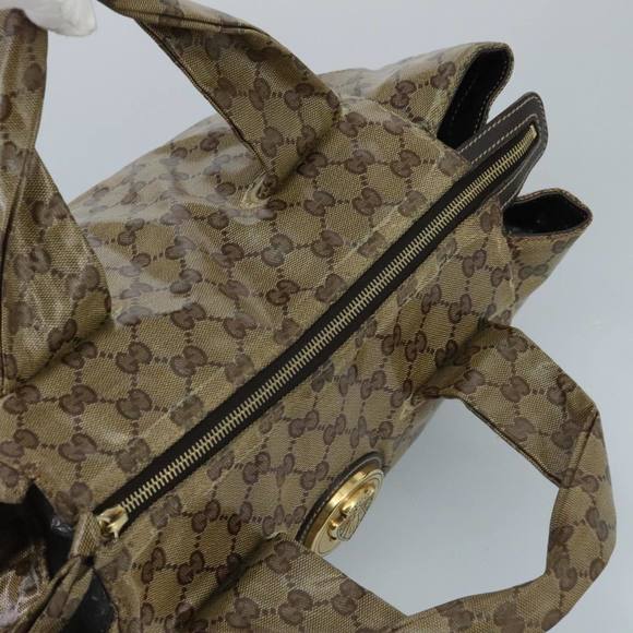 GUCCI GG Crystal Hand Bag Beige Gold 197020 Auth hk1740 - Picture 6 of 16